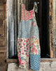 Retro Contrast Floral Bohemian Loose Jumpsuit