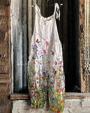 Floral Print Loose Casual Jumpsuit