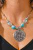 Vintage Hollow Carved Turquoise Pendant