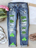 Trefoil Print Jeans