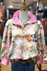 Colorful Christmas Print Collar Top