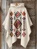 Retro Ethnic Art Print Hooded Warm Shawl