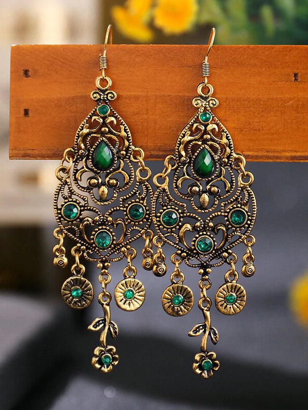Vintage ethnic multi-layer alloy lady earrings