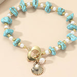 Irregular Turquoise Gravel Boho Chic Bracelet