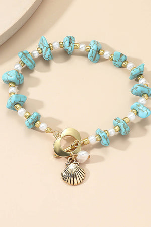 Irregular Turquoise Gravel Boho Chic Bracelet