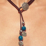 Boho leather cord collarbone chain