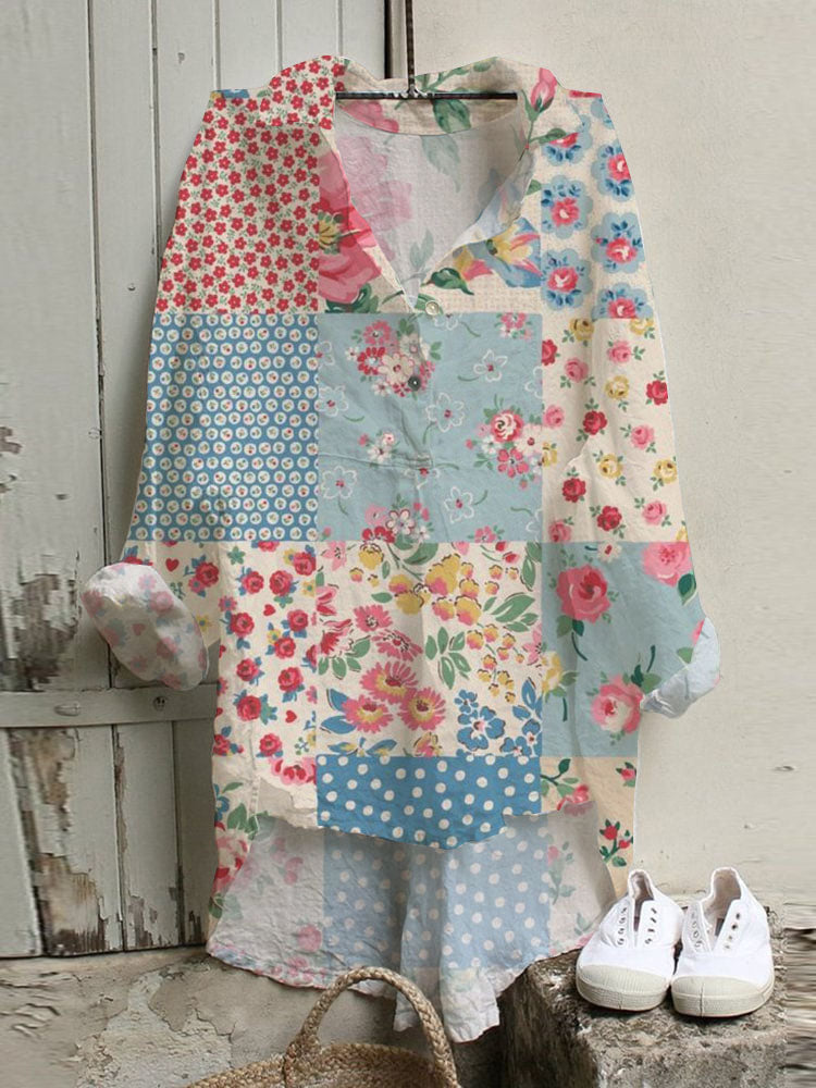 Women's Vintage Floral Boho Loose Shirt