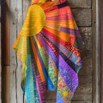 Hippie Cheerful Sunflower Print Hooded Cape