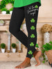 Shamrock Print Stretch Leggings