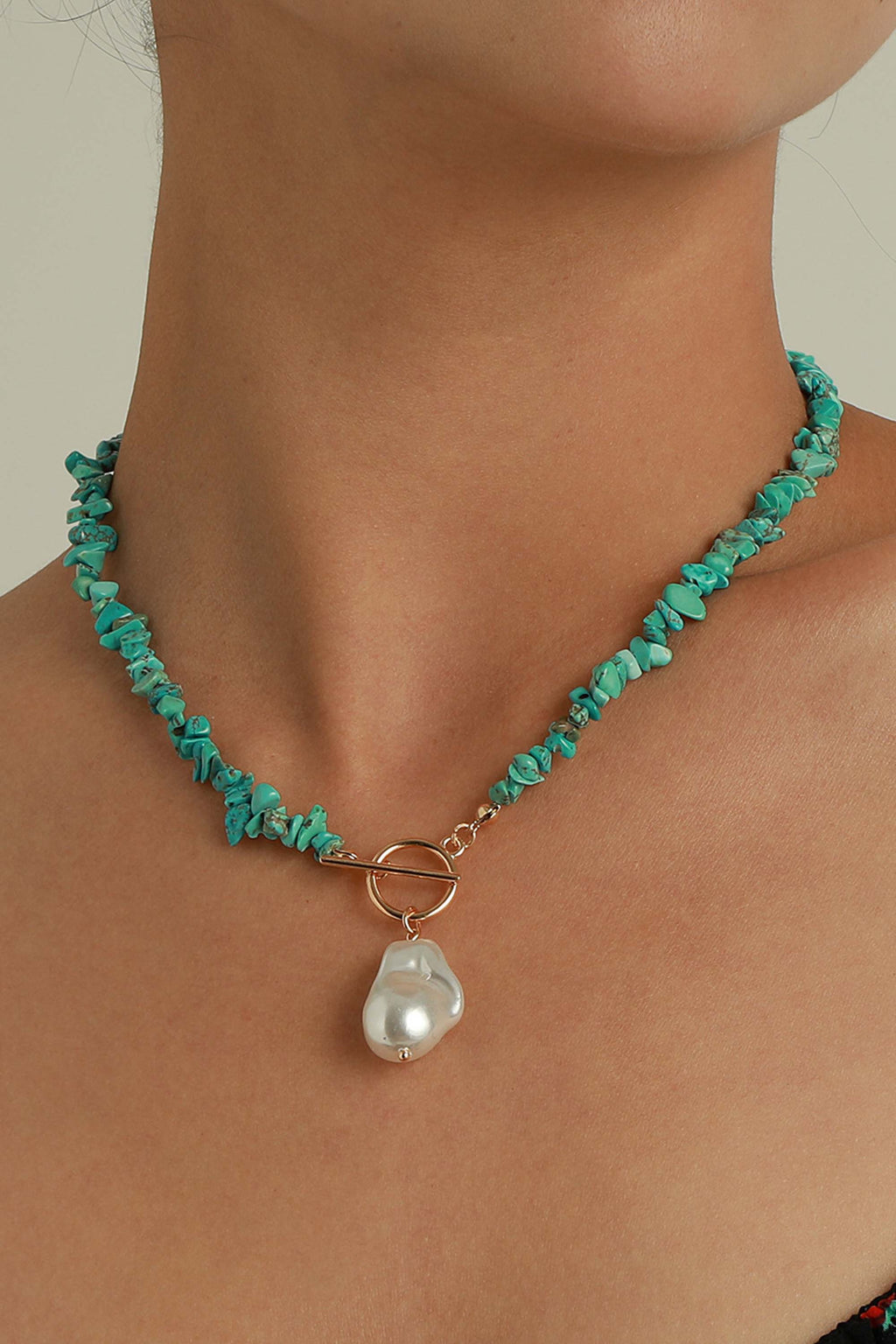 Irregular Turquoise Shape Chic Boho Necklace