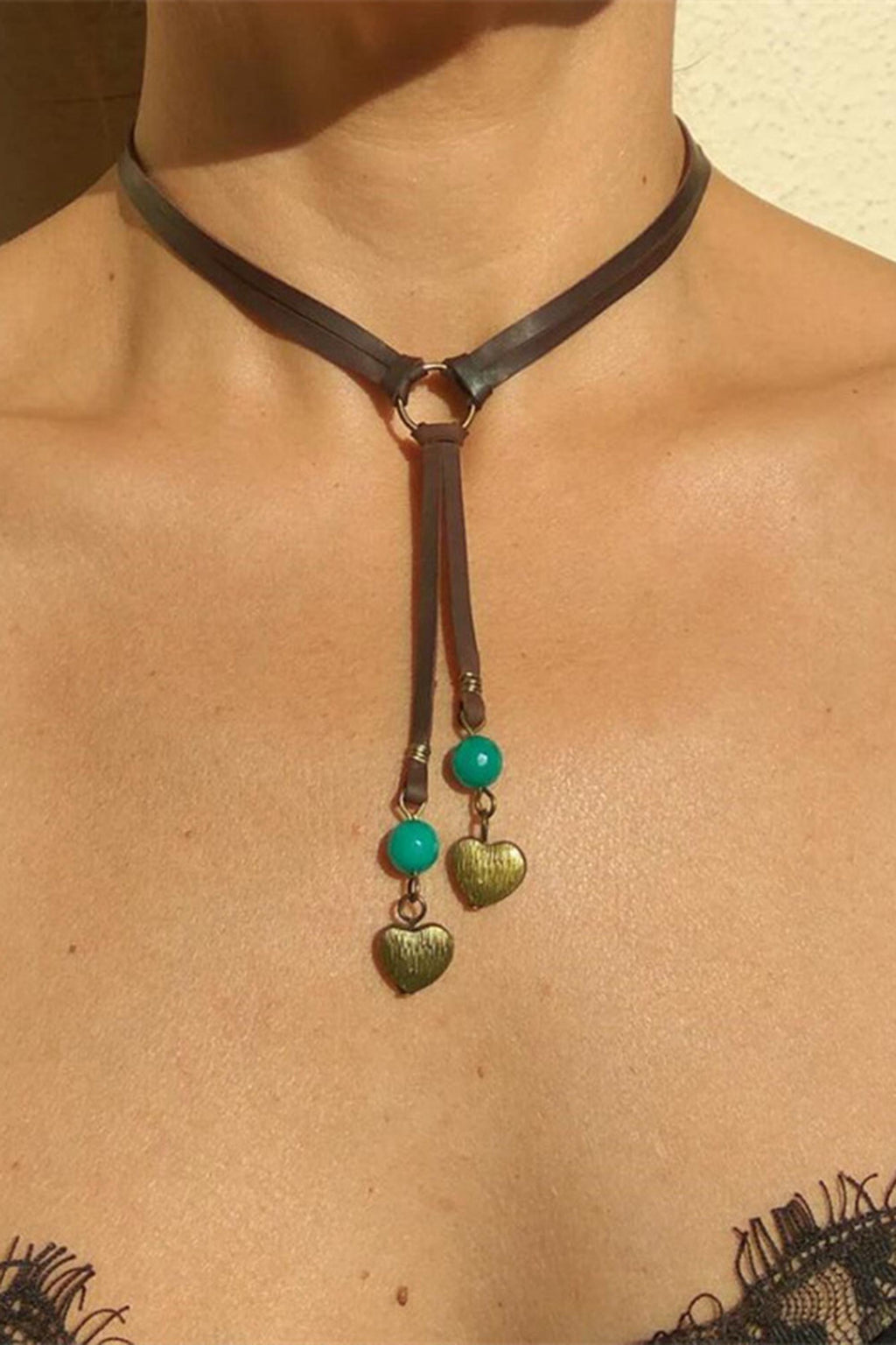 Bohemian leather rope clavicle chain
