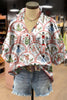 Christmas Nutcracker Print Puff Sleeve Top