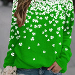 Women's St. Patrick's Day Shamrock Print Sweatshirt