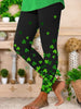 Women's  Shamrock Print Stretch Leggings