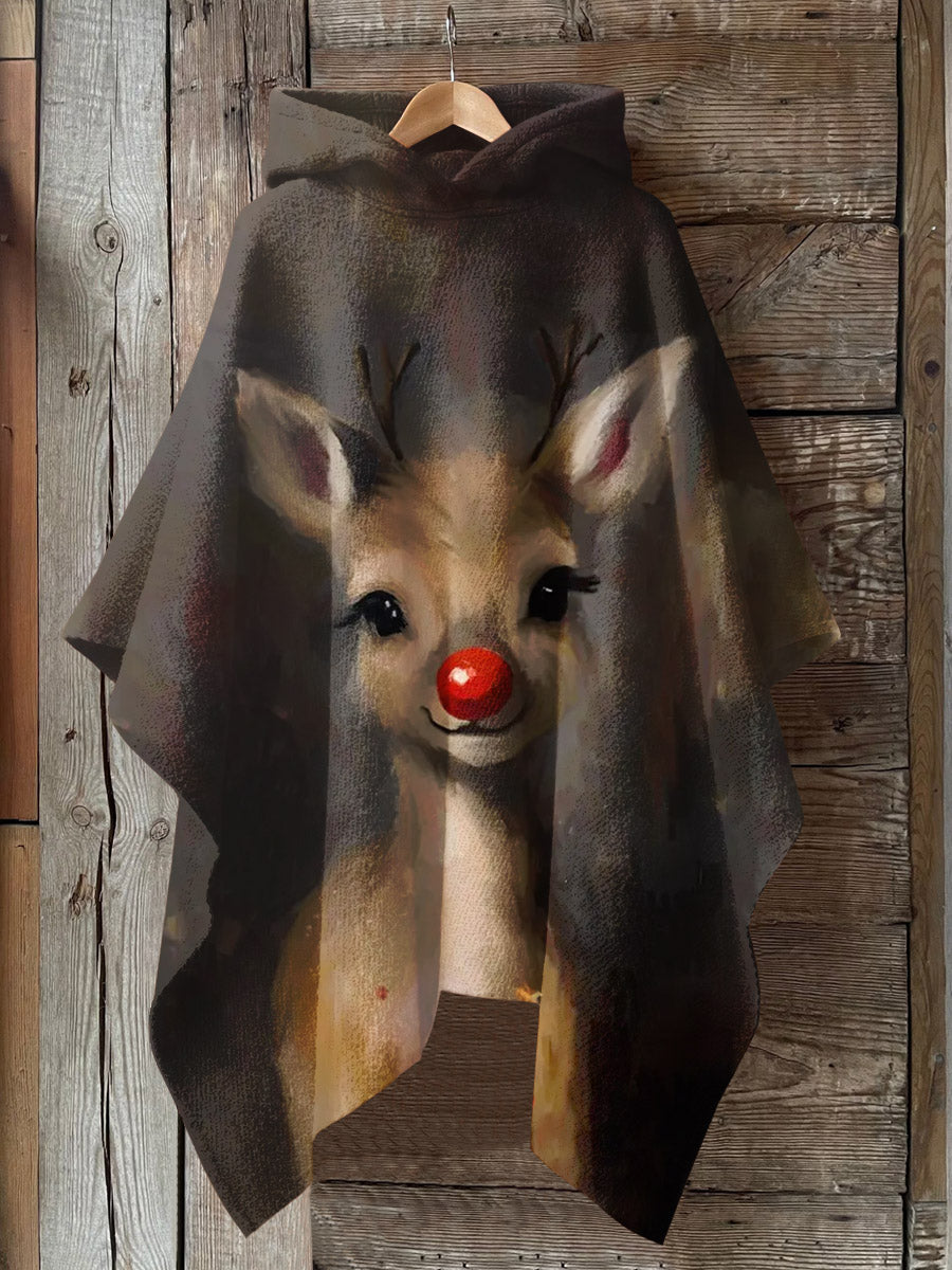 Fawn Art Print Hooded Warm Shawl