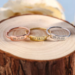 Custom Delicate Dainty Bar Date Ring
