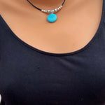 Bohemian turquoise alloy pendant