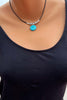 Bohemian turquoise alloy pendant