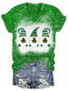 ST. PATRICKS DAY GLITTER GNOME V-NECK T-SHIRT