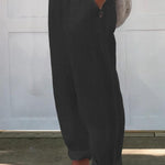 Women's Printed Cotton And Linen Casual Pants