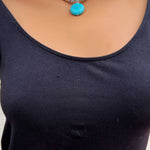 Bohemian turquoise alloy pendant