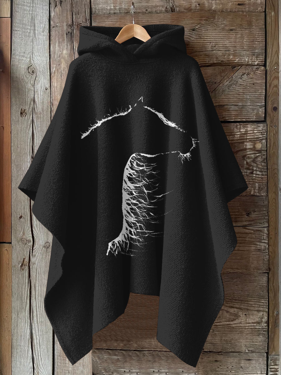Horse Art Print Hooded Warm Shawl