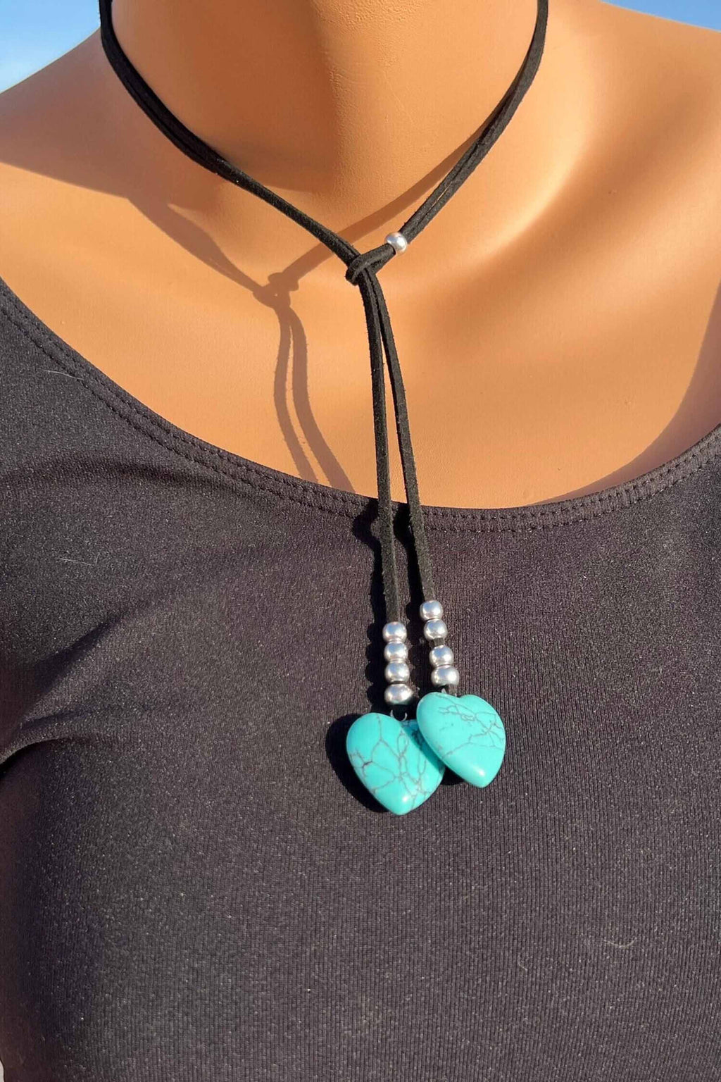 Boho Turquoise Double Layer Pendant