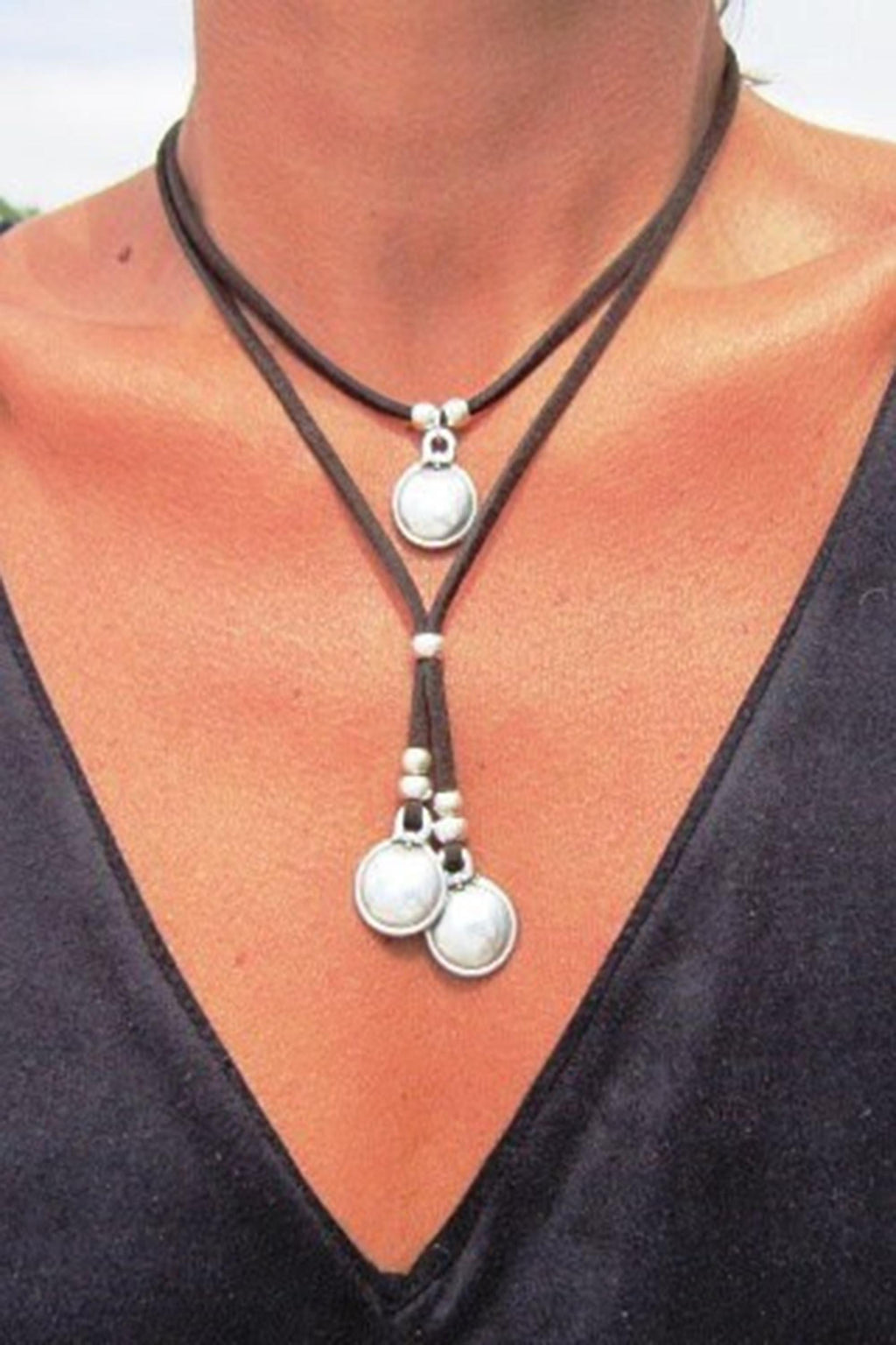 Boho Chic Vintage Velvet Double Layer Pendant