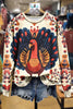 Floral Turkey Print Sweatshirt