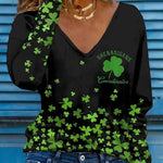 Women's St Patrick's Day Clover Print Casual T-Shirt
