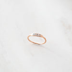 Custom Delicate Dainty Bar Date Ring