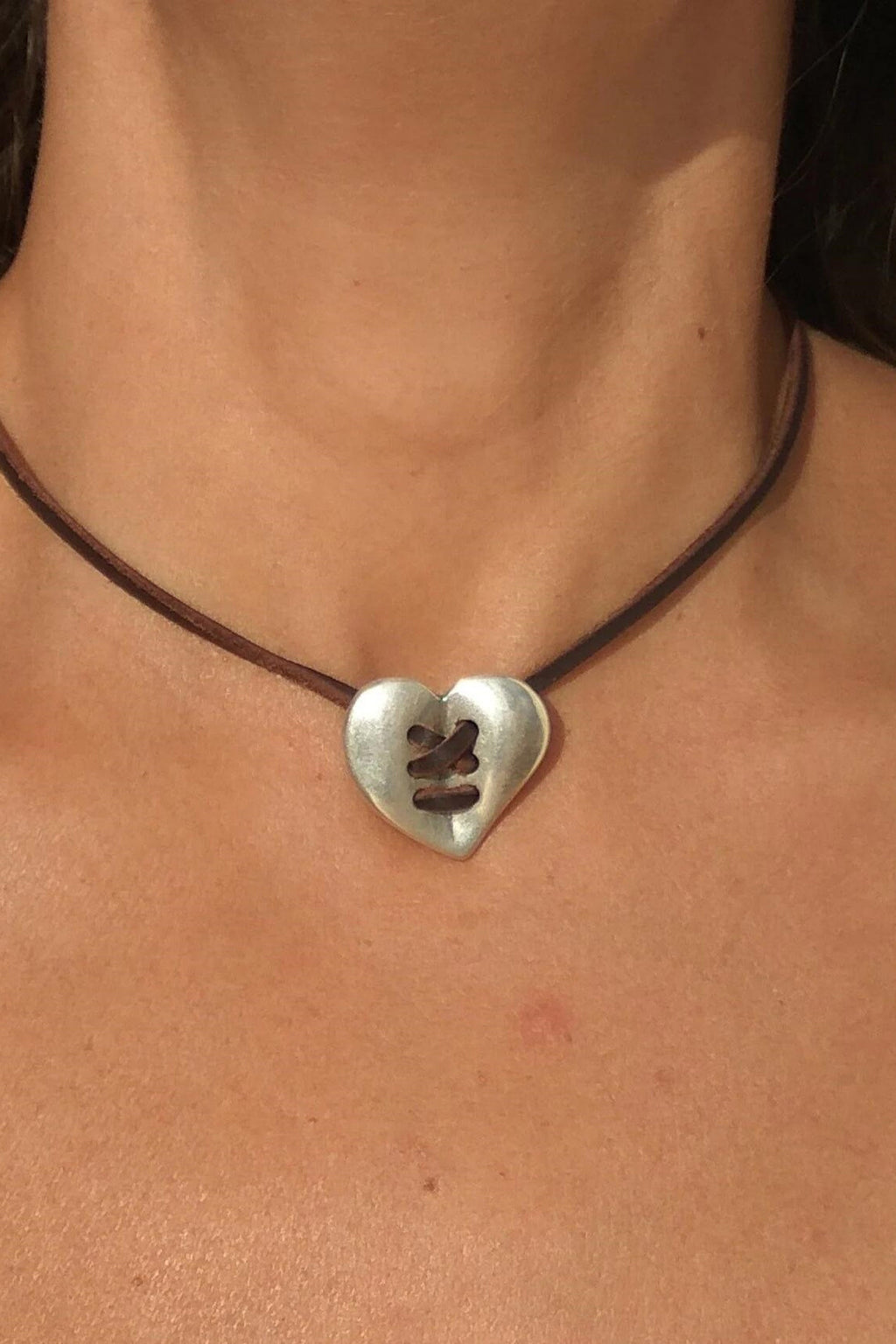 Boho Wax Rope Heart Pendant