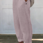 Women's Printed Cotton And Linen Casual Pants