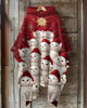Christmas Tree Cat Print Hooded Cape