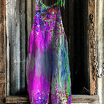 Hanging Flowers Oil Painting Loose Fit Jumpsuit