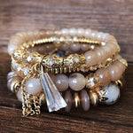 Exotic Crystal Layered Beaded Boho Bracelet