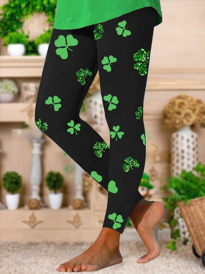 ST. PATRICK'S BLING PRINT LEGGINGS