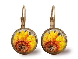 Vintage turquoise circle earrings