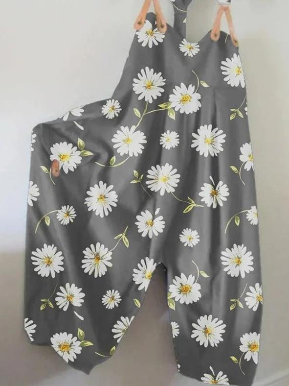 Sleeveless Casual Printed Jumpsuit