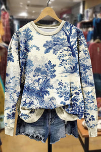 Toile Print Long Sleeve Sweatshirt