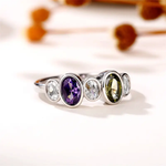Purple Olive Inlaid Vintage Ring