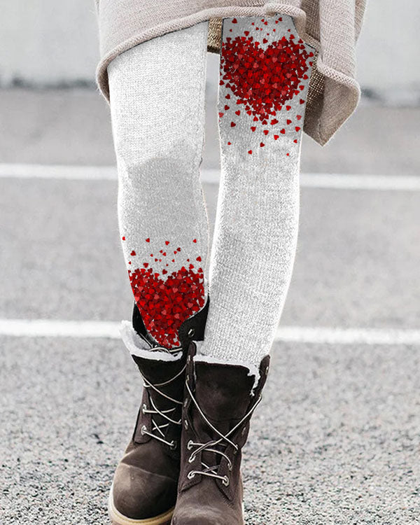 Valentine's Day Heart Print Leggings