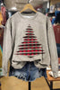 Plaid Christmas Tree Print Casual Sweatsihrt