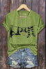Mixed Halloween Print V-Neck T-Shirt