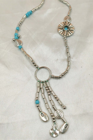 Bohemian Turquoise Tassel Necklace