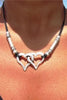 Cowhide Rope Heart Design Pendant Fashion Necklace