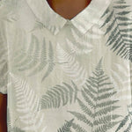Women's Flower And Leaf Art Pattern Print Casual Cotton And Linen Shirt