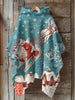 Christmas Art Print Hooded Warm Cape