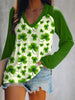 Casual Printed Long-Sleeved V-Neck T-Shirt