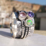🎁Bohemian Gemstone Meditation Spinner Ring